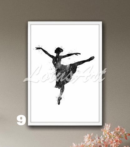 Ballerina Watercolor Print | Ballet Dancer Wall Art | Girl Room Decor | Ballerina Gift