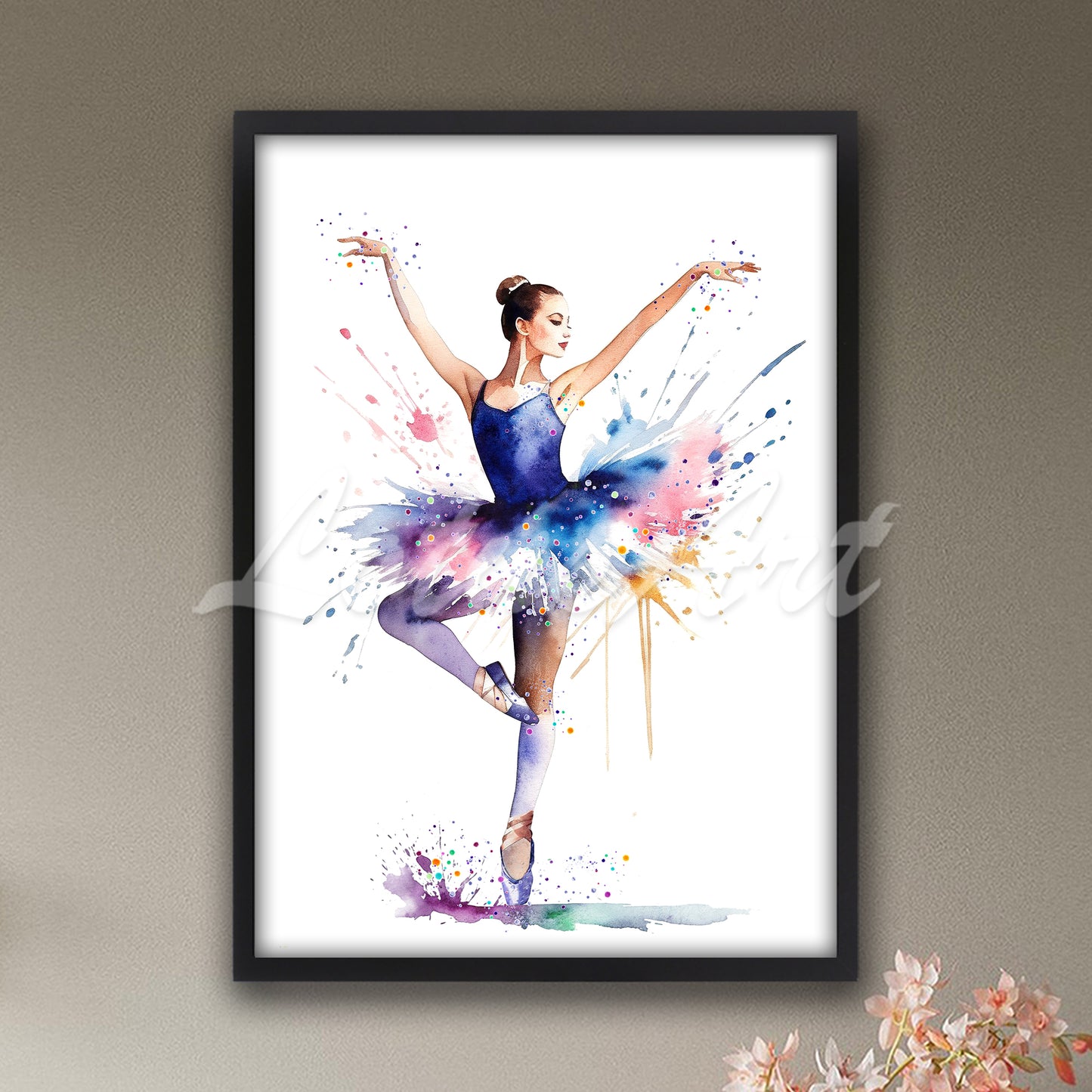 Ballet Performance Watercolor Print | Modern Ballerina Wall Art | Girls Room Decor