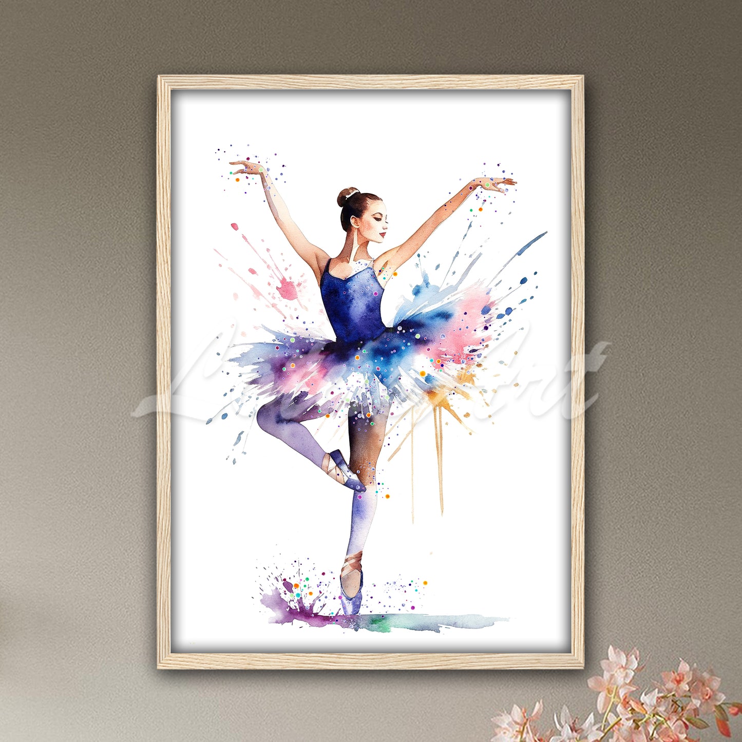 Ballet Performance Watercolor Print | Modern Ballerina Wall Art | Girls Room Decor