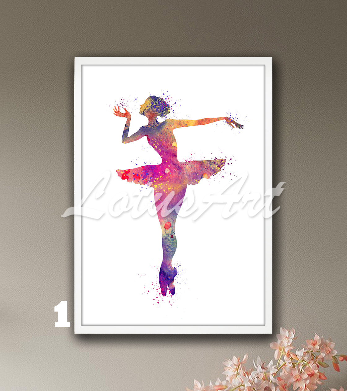 Graceful Ballerina Dance Watercolor Print: Ballet Wall Art for Girls Room