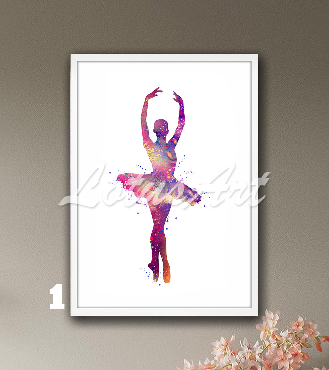 Elegant Ballet Pose Watercolor Print: Ballerina Wall Art for Girls Dancers