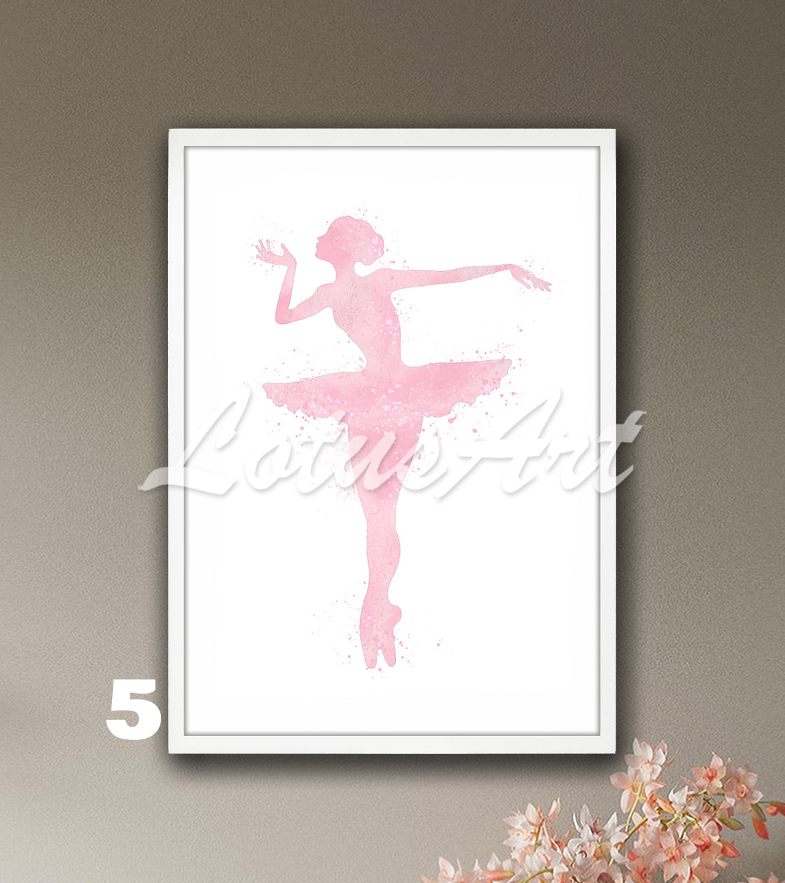 Graceful Ballerina Dance Watercolor Print: Ballet Wall Art for Girls Room