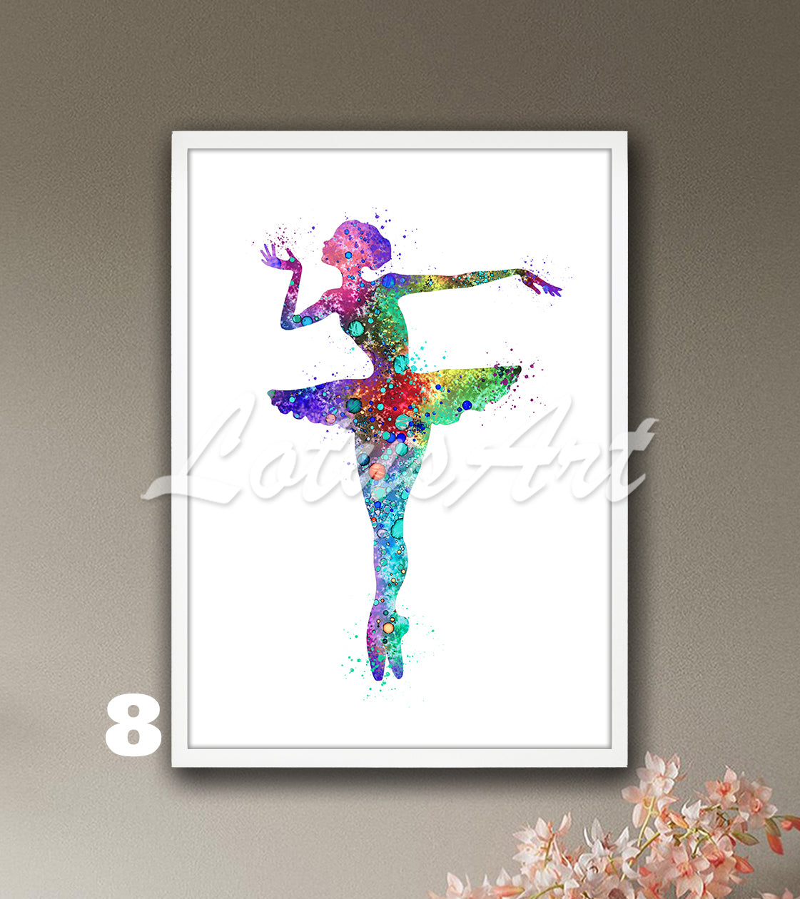 Graceful Ballerina Dance Watercolor Print: Ballet Wall Art for Girls Room