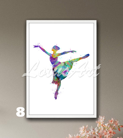Ballerina Watercolor Print | Ballet Dancer Wall Art | Girl Room Decor | Ballerina Gift