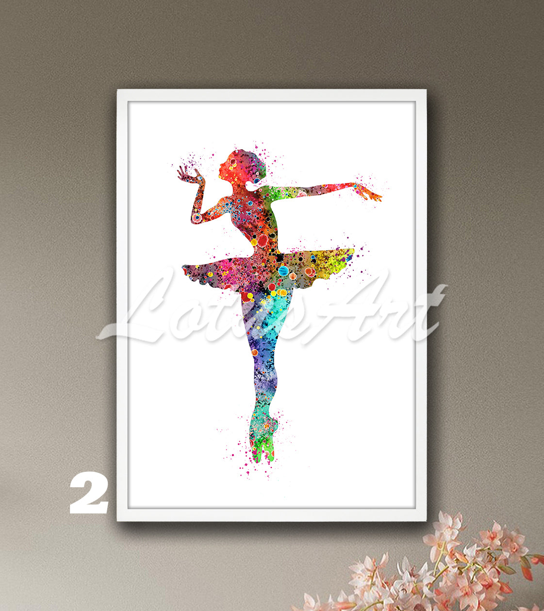 Graceful Ballerina Dance Watercolor Print: Ballet Wall Art for Girls Room