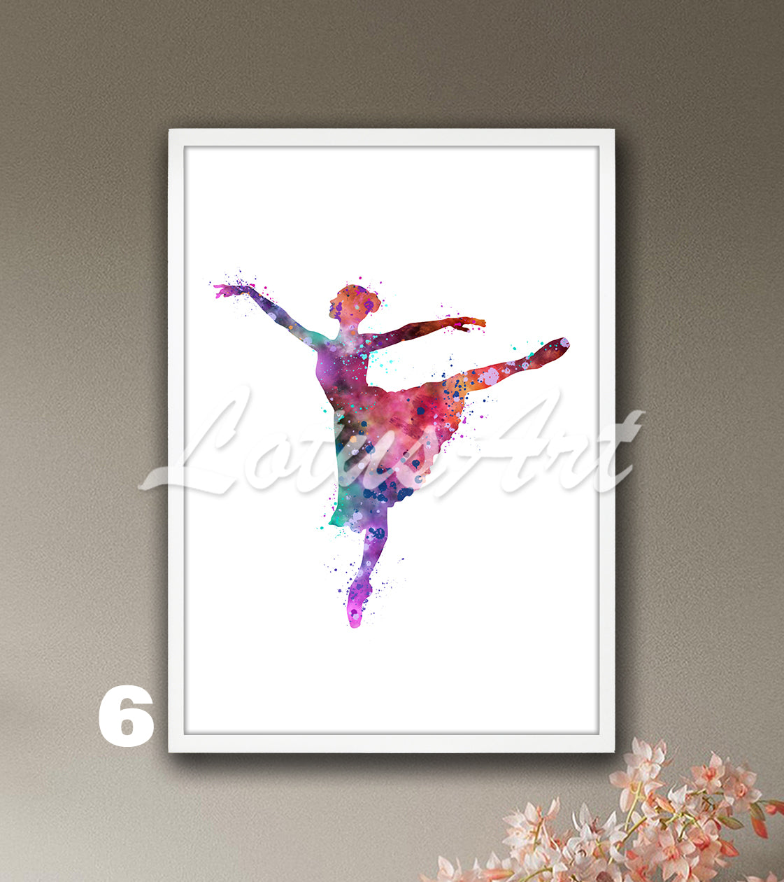 Ballerina Watercolor Print | Ballet Dancer Wall Art | Girl Room Decor | Ballerina Gift