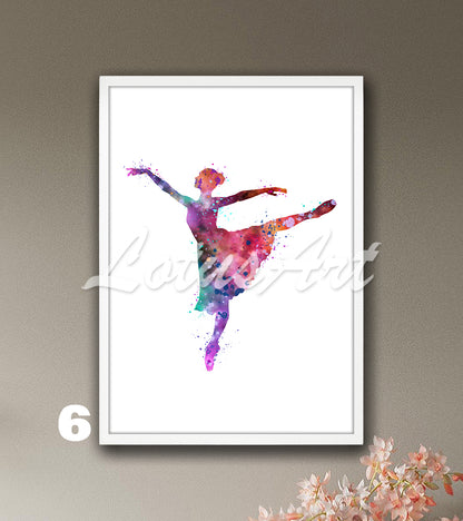Ballerina Watercolor Print | Ballet Dancer Wall Art | Girl Room Decor | Ballerina Gift