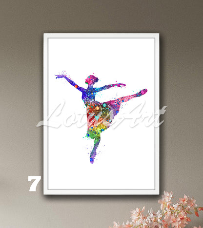 Ballerina Watercolor Print | Ballet Dancer Wall Art | Girl Room Decor | Ballerina Gift