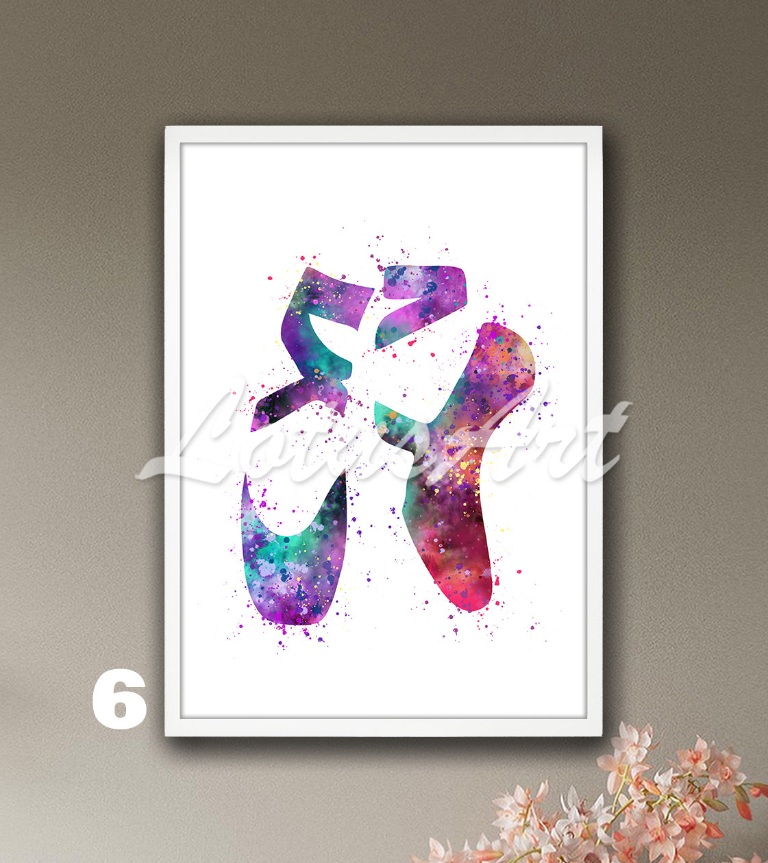 Watercolor Ballet Shoes Art Print – Ballerina Gift & Kids Room Decor