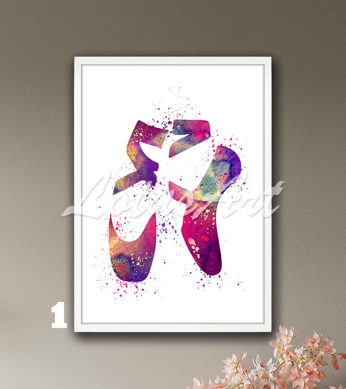 Watercolor Ballet Shoes Art Print – Ballerina Gift & Kids Room Decor
