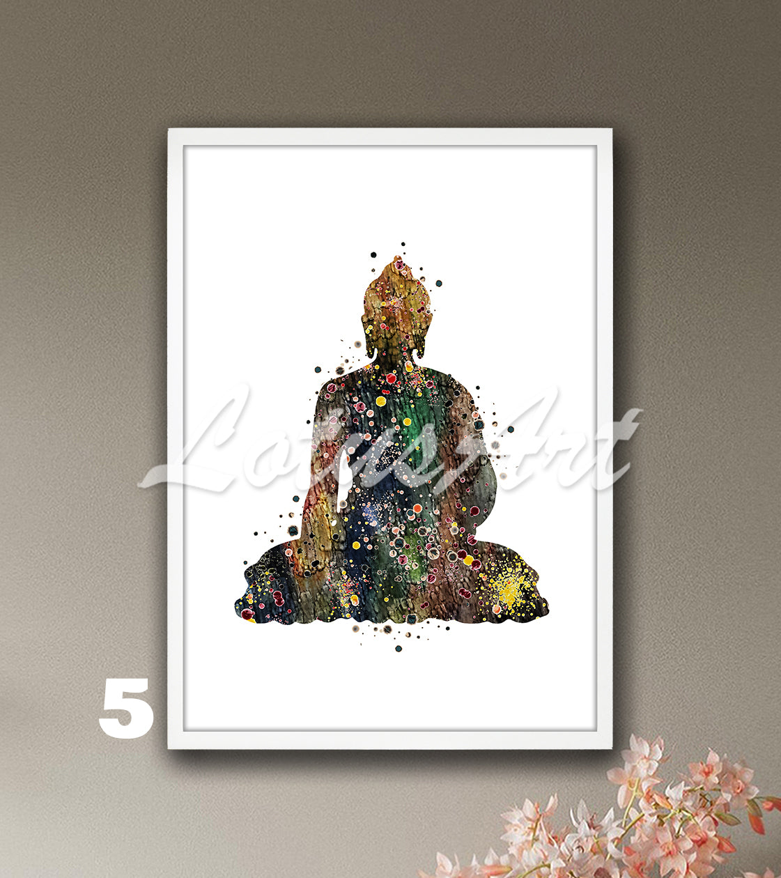 Buddha Watercolor Print – Zen Yoga Meditation Spiritual Wall Art, Buddhism Home Decor