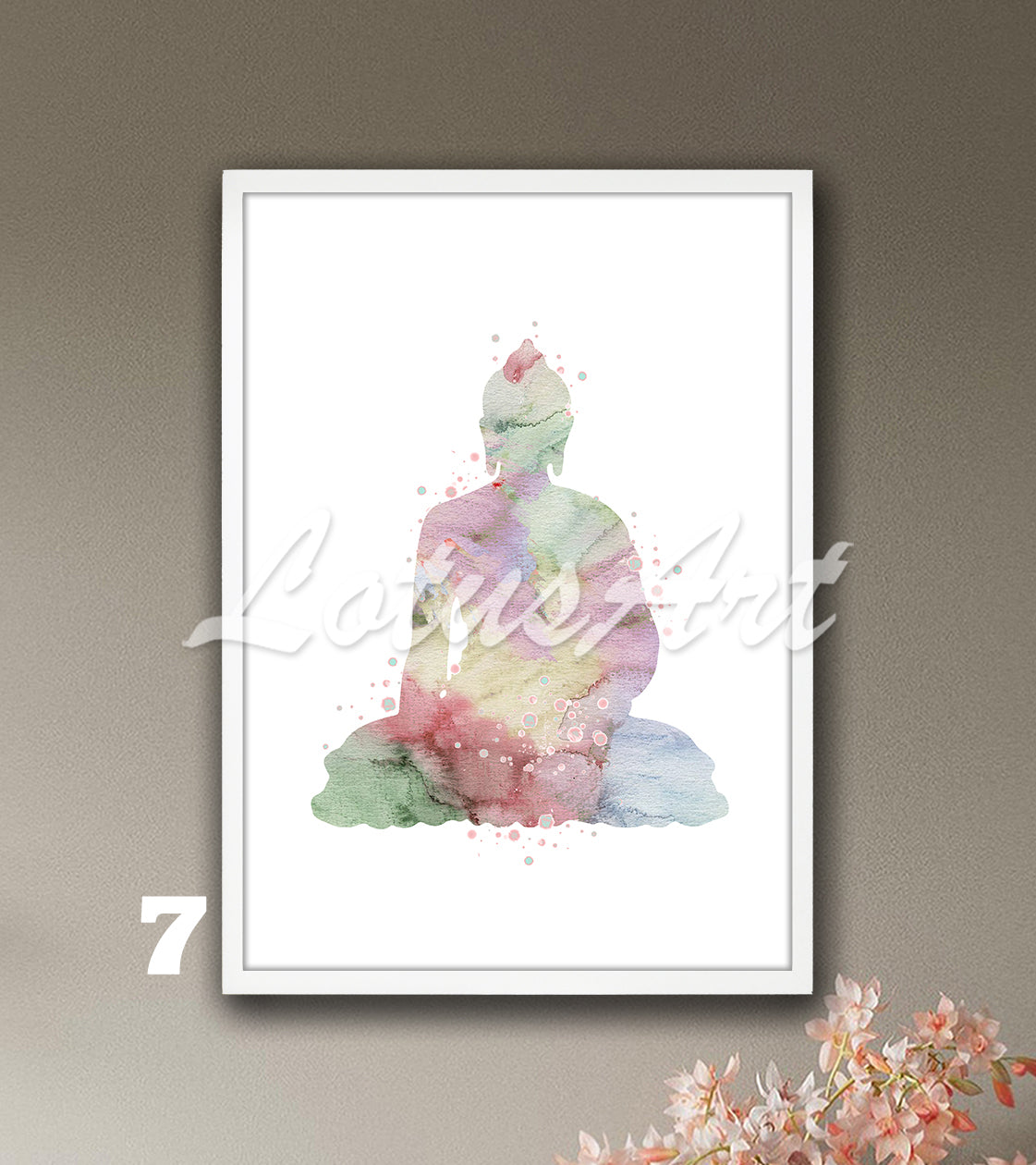 Buddha Watercolor Print – Zen Yoga Meditation Spiritual Wall Art, Buddhism Home Decor
