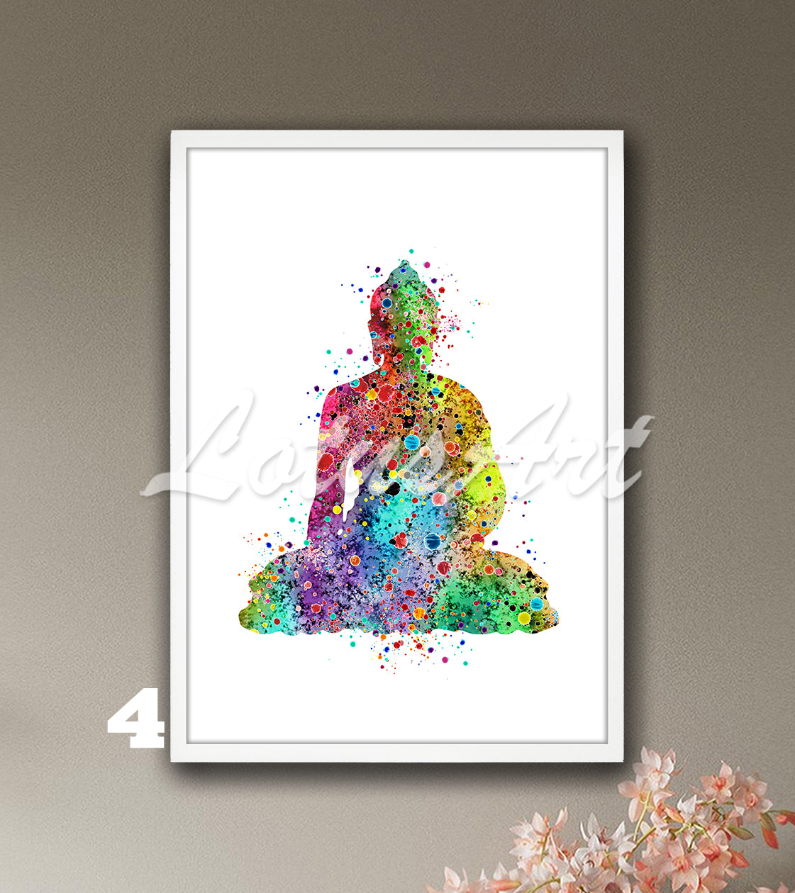 Buddha Watercolor Print – Zen Yoga Meditation Spiritual Wall Art, Buddhism Home Decor