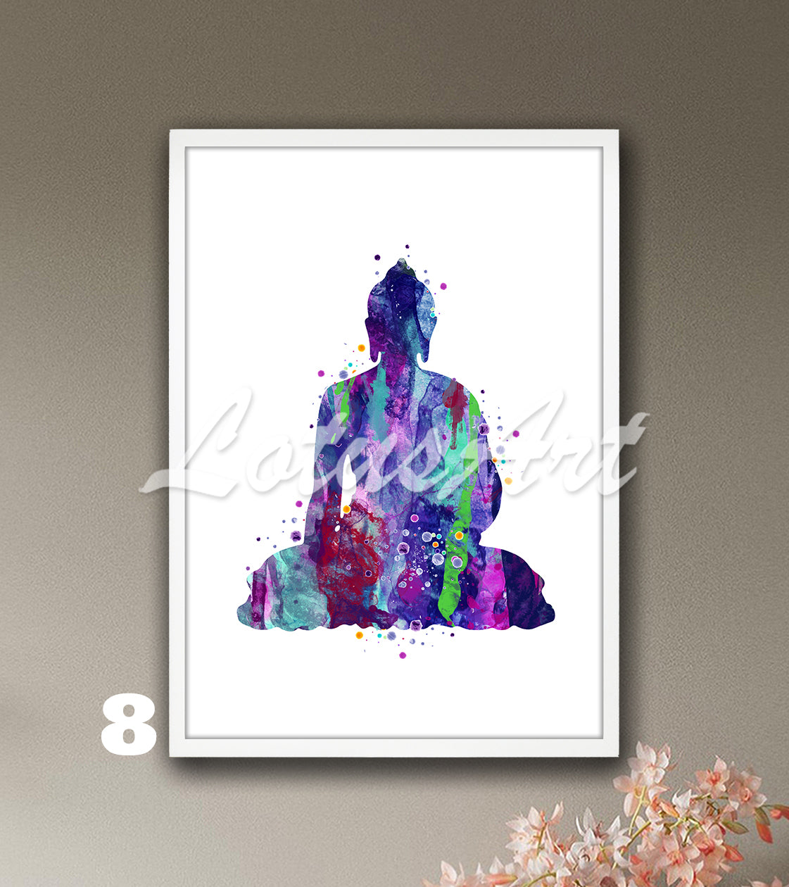 Buddha Watercolor Print – Zen Yoga Meditation Spiritual Wall Art, Buddhism Home Decor