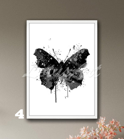 Butterfly Watercolor Print, Botanical Kids Room Wall Art & Nursery Decor
