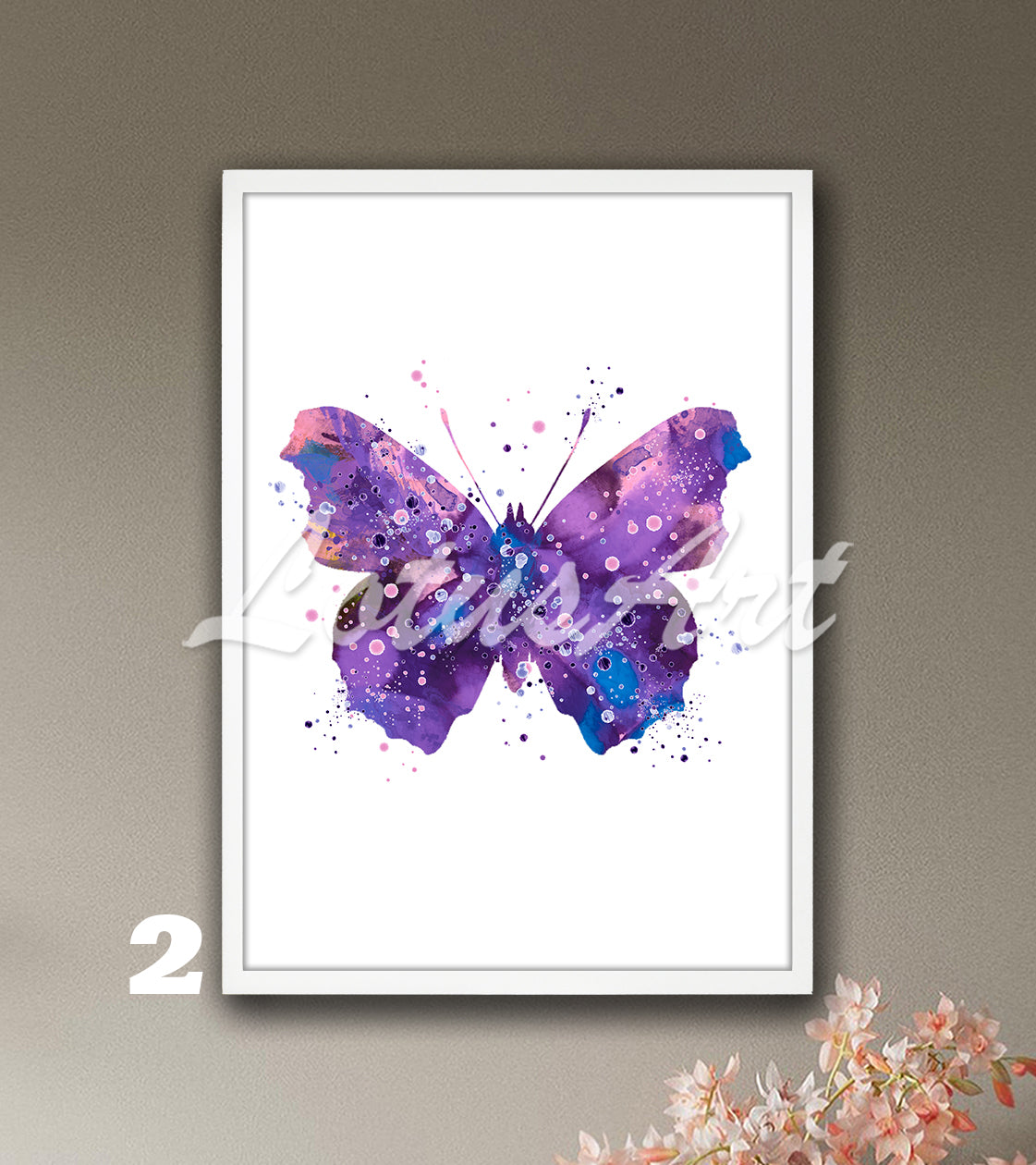 Butterfly Watercolor Print, Botanical Kids Room Wall Art & Nursery Decor
