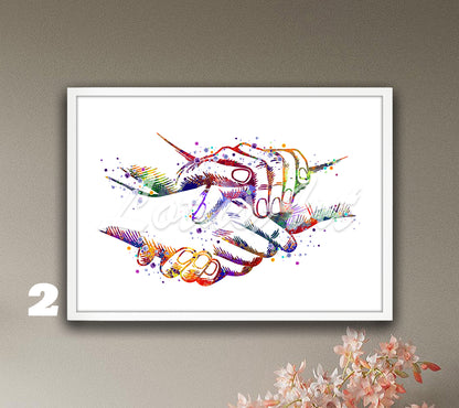 Caring Hands Watercolor Print – Medical Wall Art & Nurse Gift