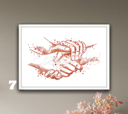 Caring Hands Watercolor Print – Medical Wall Art & Nurse Gift