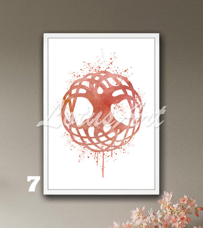 Celtic Tree of Life Watercolor Art Print – Spiritual Family Tree Wall Home Decor