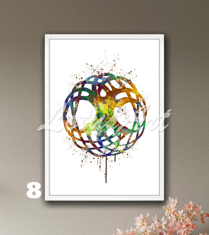 Celtic Tree of Life Watercolor Art Print – Spiritual Family Tree Wall Home Decor