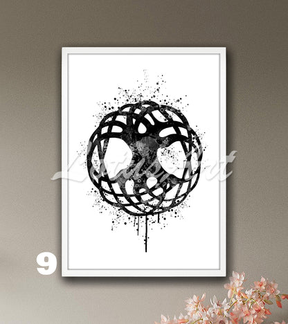 Celtic Tree of Life Watercolor Art Print – Spiritual Family Tree Wall Home Decor