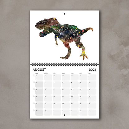 2026 Dinosaurs Wall Calendar – Watercolor Dino Art, Kids Room Gifts & Animals Nursery Decor