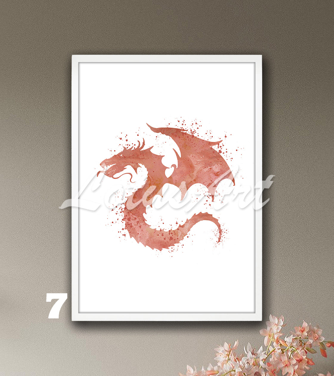 Dragon Watercolor Wall Art Print– Fantasy Nursery & Kids Room Decor