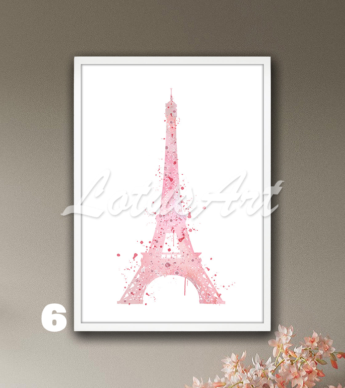 Eiffel Tower Watercolor Art Print – Paris France Travel Wall Decor