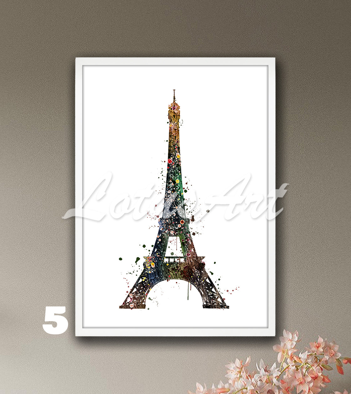 Eiffel Tower Watercolor Art Print – Paris France Travel Wall Decor
