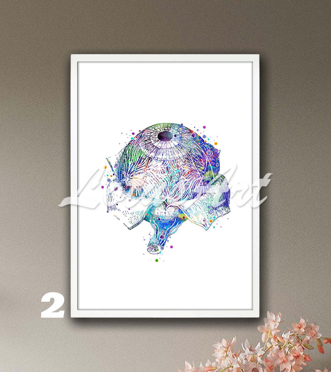 Eye Anatomy Watercolor Art Print – Medical Poster for Optometry & Ophthalmology