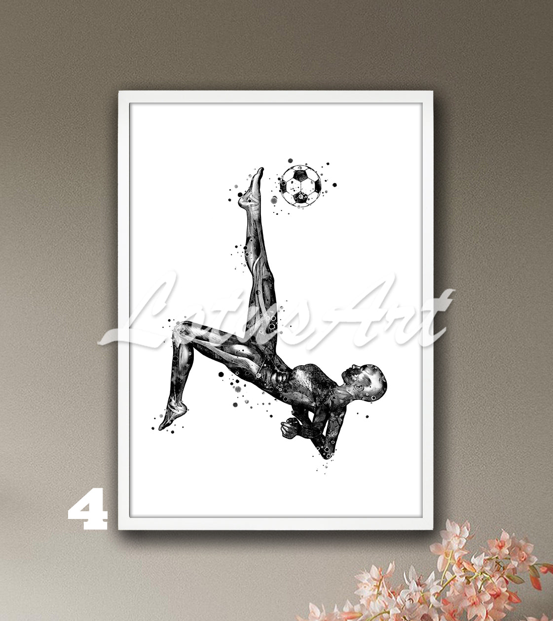 Anatomy art print body muscles anatomy art print of girl soccer, black-white sports medical painting.