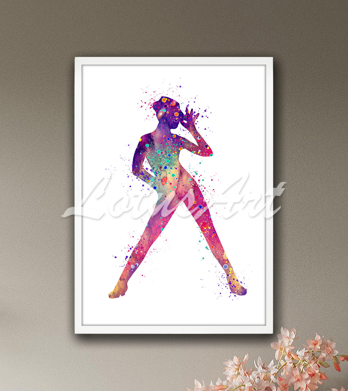Jazz Dancer Girl Watercolor Print – Modern Dance Wall Art Decor, Girls Room Ideas