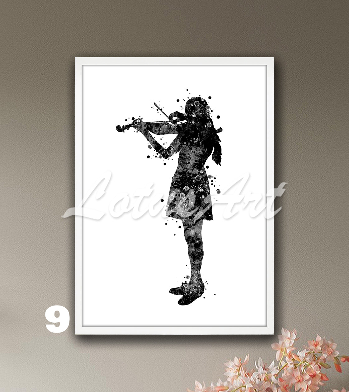 Girl Violinist Watercolor Print: Music Studio Decor, Girls Room Wall Art