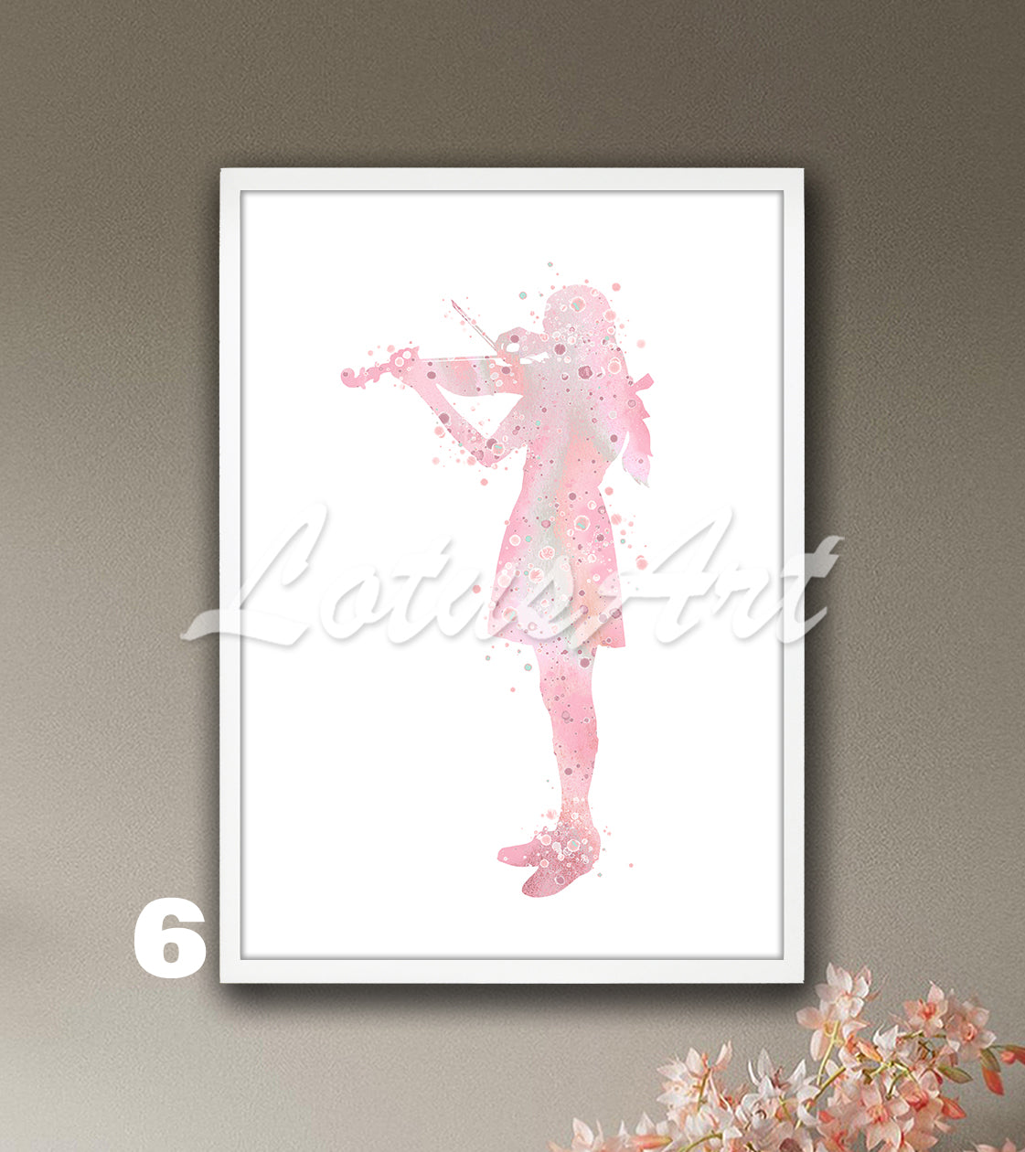 Girl Violinist Watercolor Print: Music Studio Decor, Girls Room Wall Art