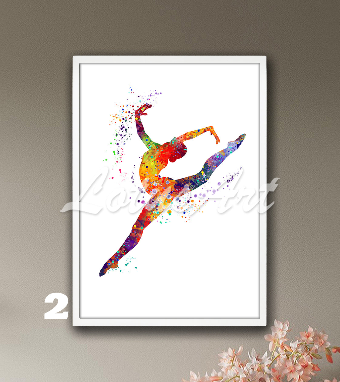 Rhythmic Gymnastics Watercolor Art Print – Girls Sports Wall Decor & Gifts