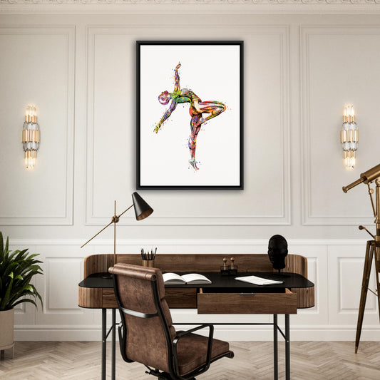 Body muscles anatomy canvas art of gymnastics, watercolor print of sports medical painting.