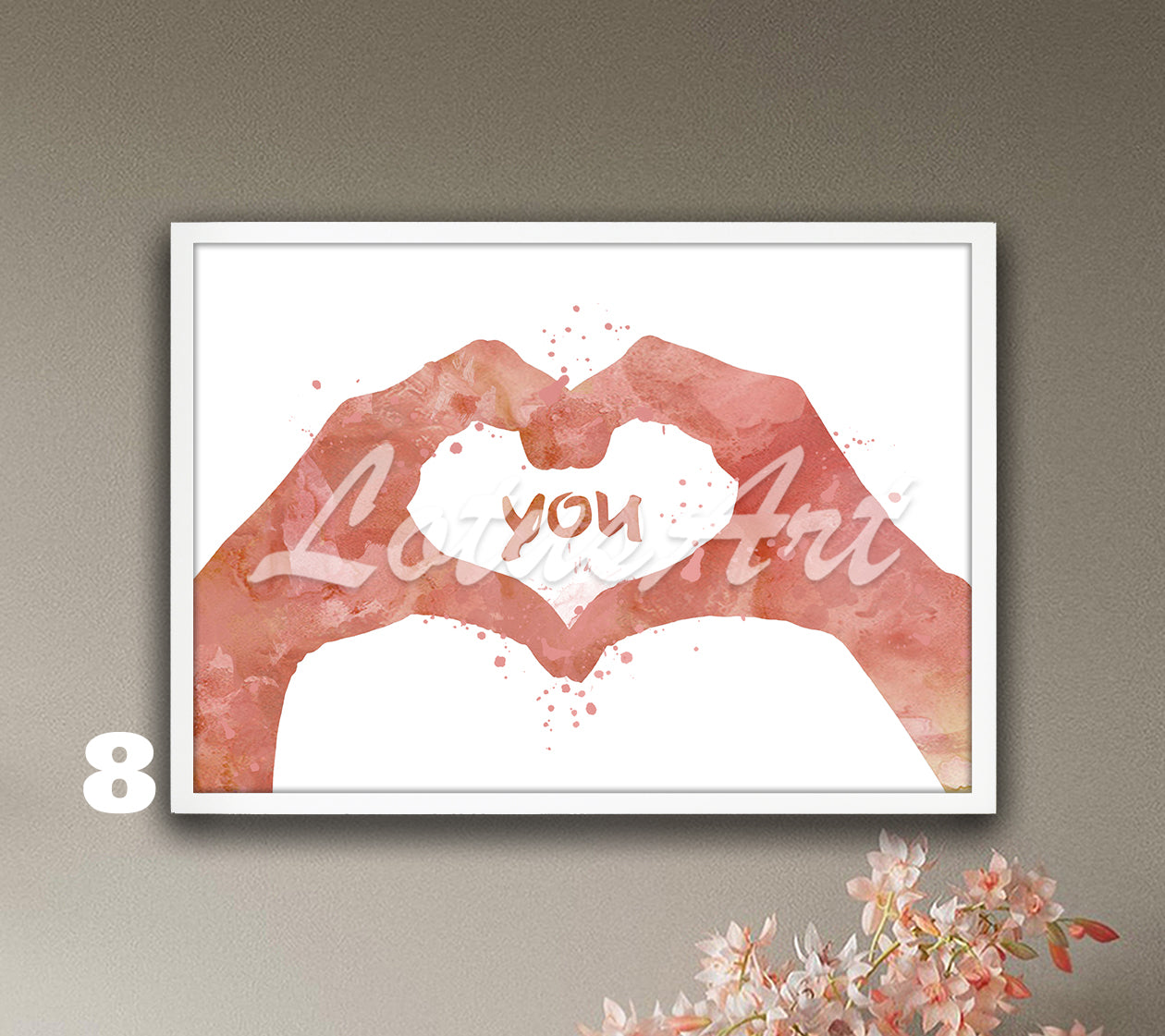 Heart Hands Love Watercolor Print – Romantic Valentine Gift for Her & for Him
