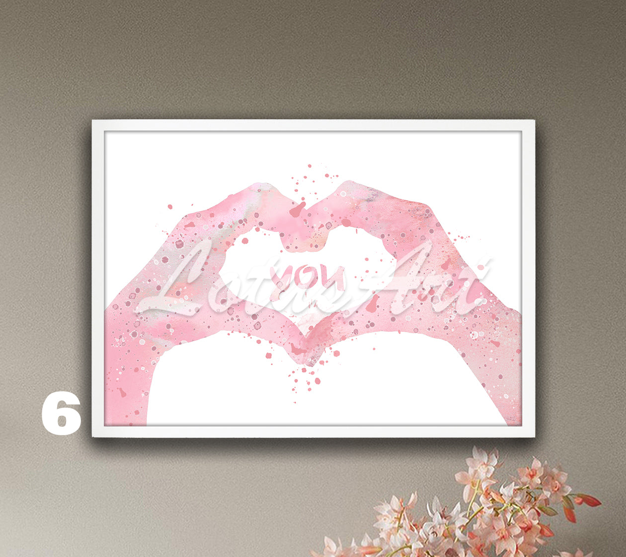 Heart Hands Love Watercolor Print – Romantic Valentine Gift for Her & for Him