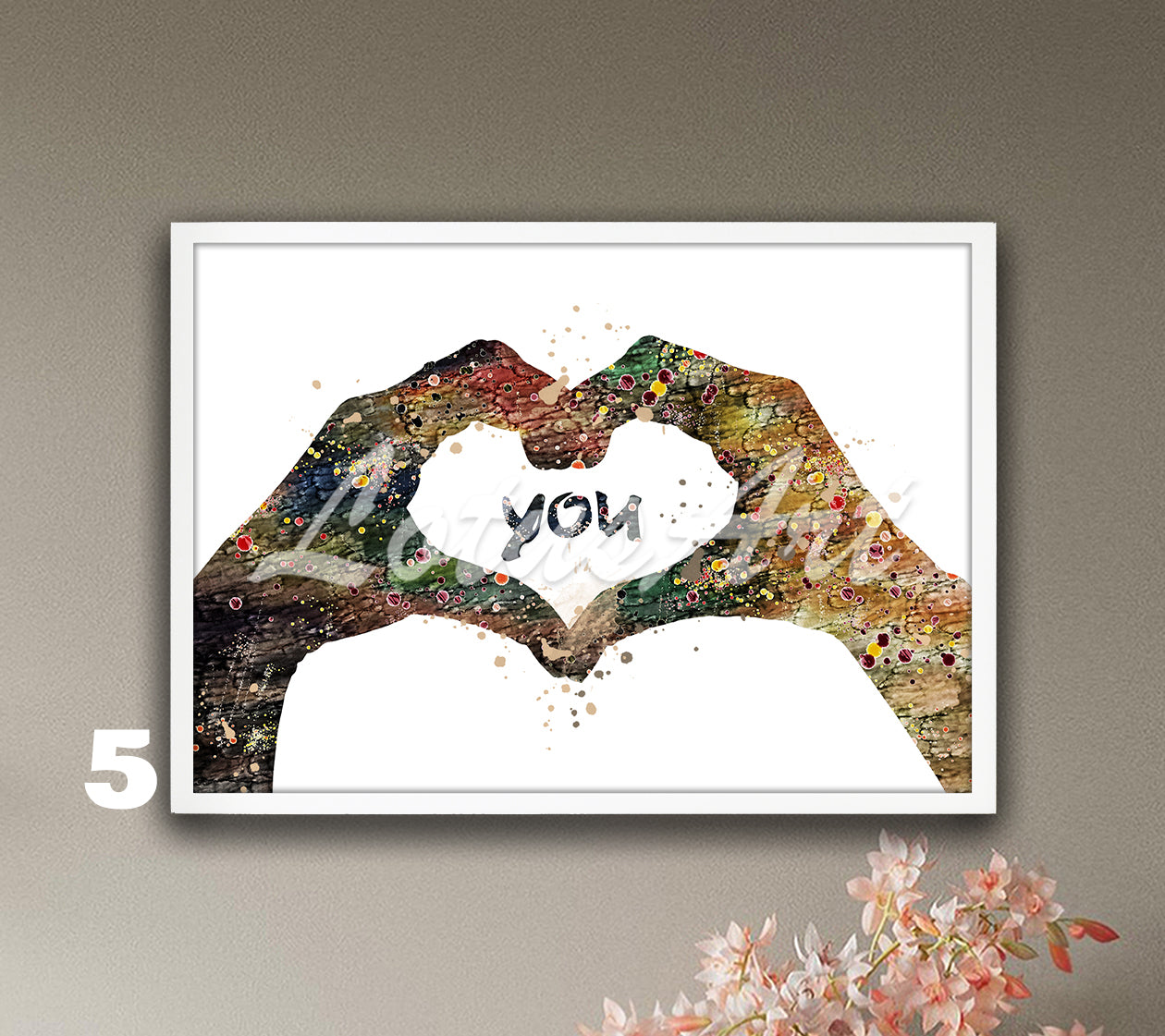 Heart Hands Love Watercolor Print – Romantic Valentine Gift for Her & for Him