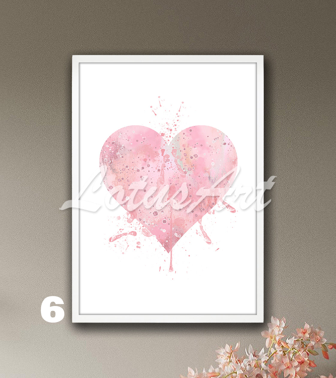 Heart Wall Art Love Watercolor Print – Romantic Gift for Her & Home Decor