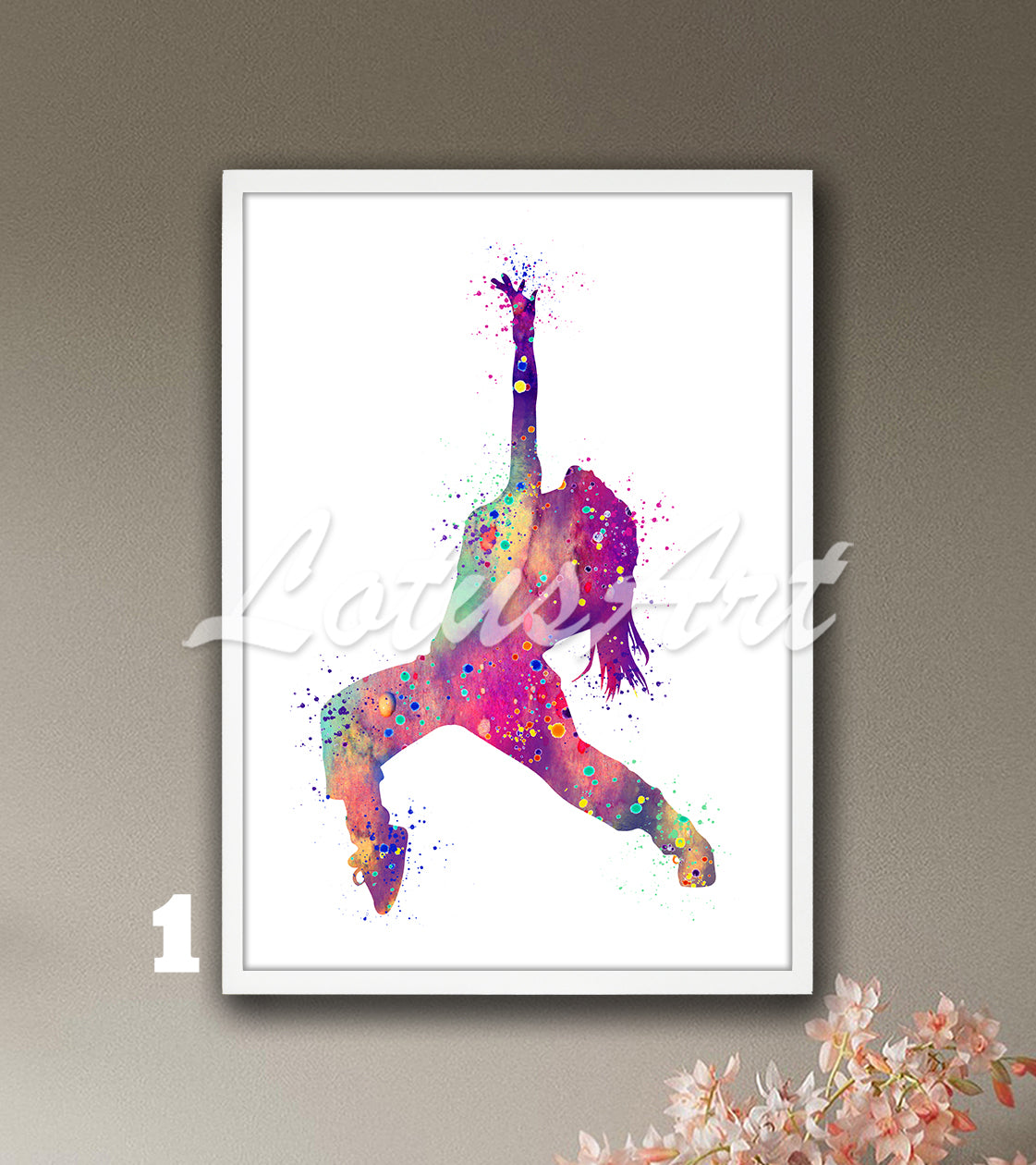Hip Hop Girl Dancer Watercolor Print – Street Dance Wall Art for Kids