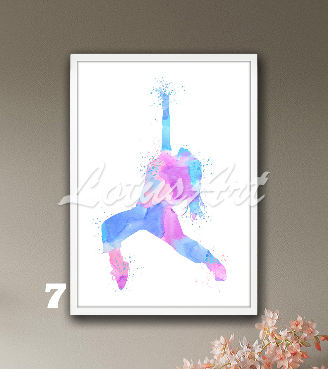 Hip Hop Girl Dancer Watercolor Print – Street Dance Wall Art for Kids