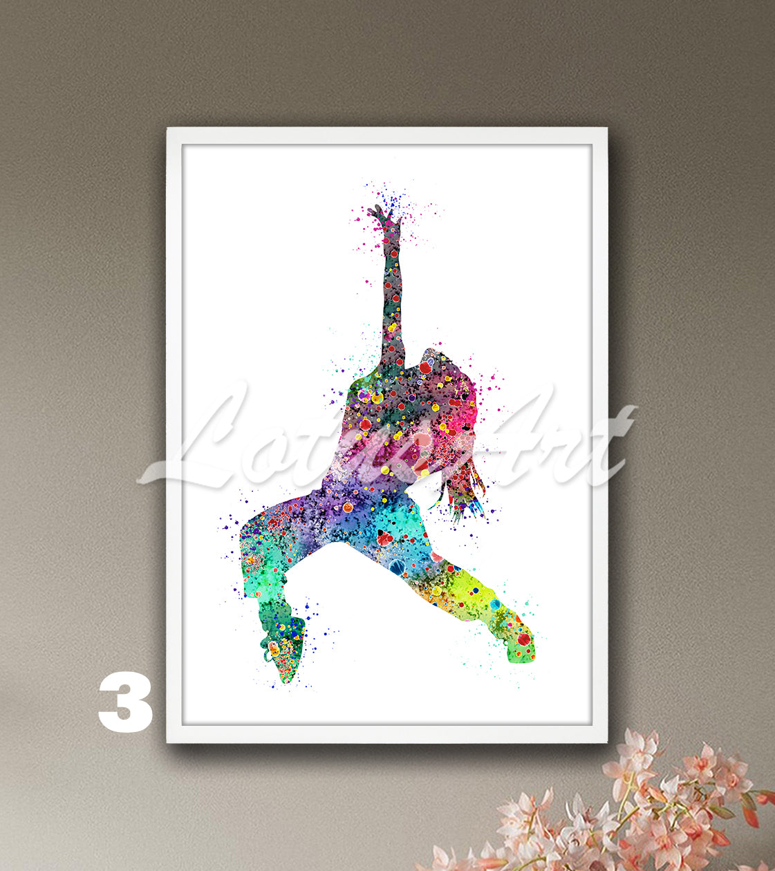 Hip Hop Girl Dancer Watercolor Print – Street Dance Wall Art for Kids