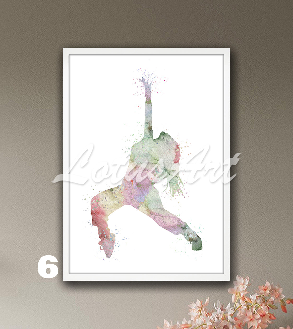 Hip Hop Girl Dancer Watercolor Print – Street Dance Wall Art for Kids