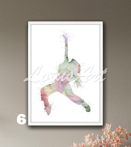 Hip Hop Girl Dancer Watercolor Print – Street Dance Wall Art for Kids
