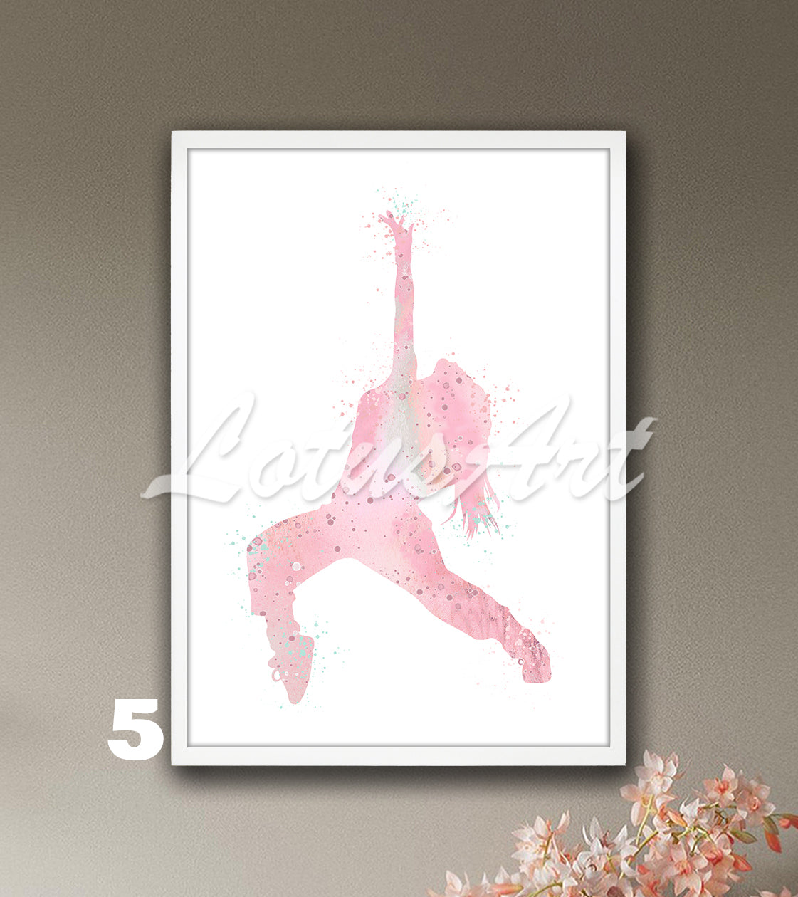 Pink hip hop girl dancer watercolor painting, perfect street dance decor and gift for her