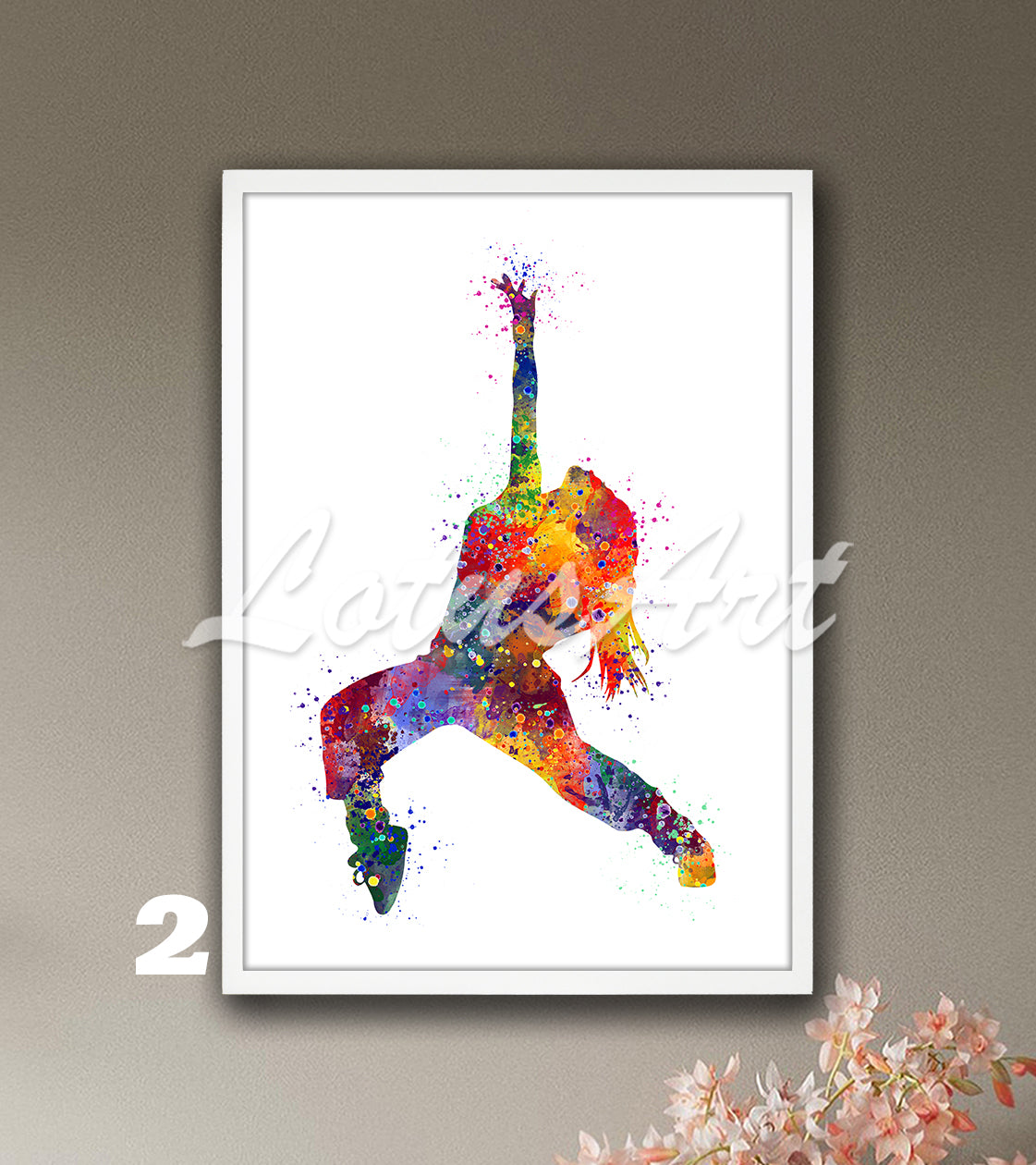 Hip Hop Girl Dancer Watercolor Print – Street Dance Wall Art for Kids