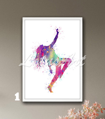 Girl Hip Hop Dancer Watercolor Print – Street Dance Wall Art – Girls Room Decor & Gifts