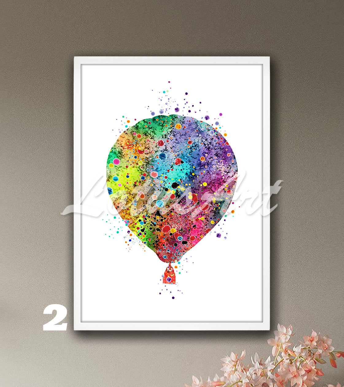 Hot Air Balloon Watercolor Print – Kids Room Wall Art & Nursery Decor