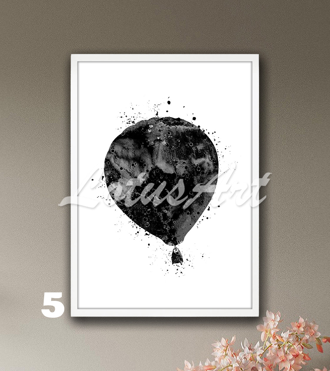 Hot Air Balloon Watercolor Print – Kids Room Wall Art & Nursery Decor